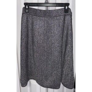NWT Harper & Liv 1X Shiny Silver/Gray Skirt A-Line